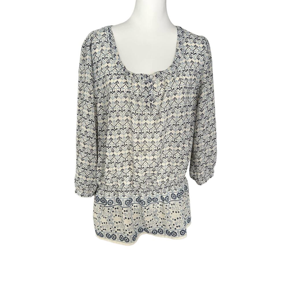 Preswick & Moore Blue 3/4 sleeve top Large